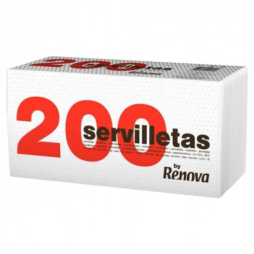 Renova Servilletas de papel Servilleta Renovagreen Blanca Ecológica 60 servilletas
